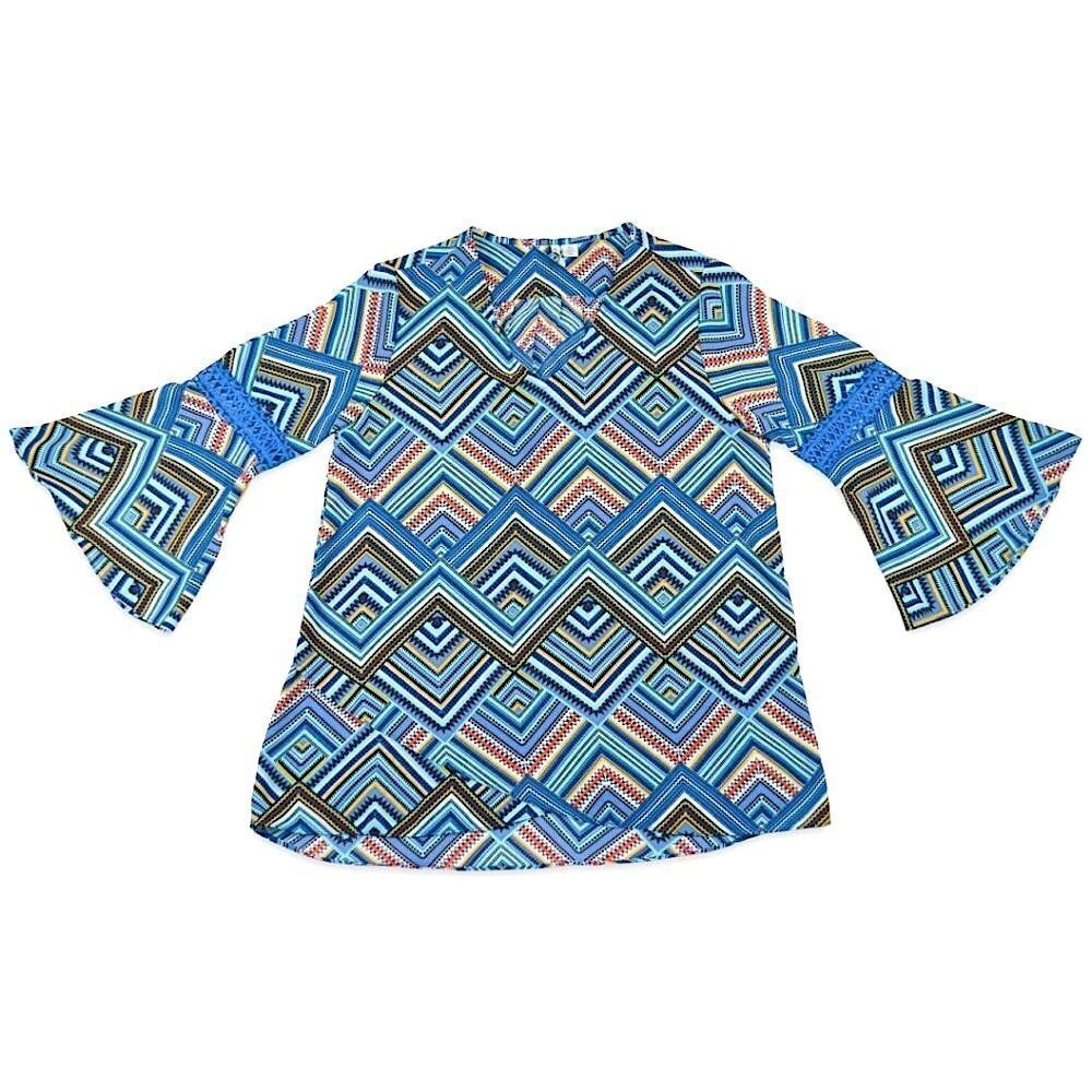 Cato V-Neck Bell Sleeve Top